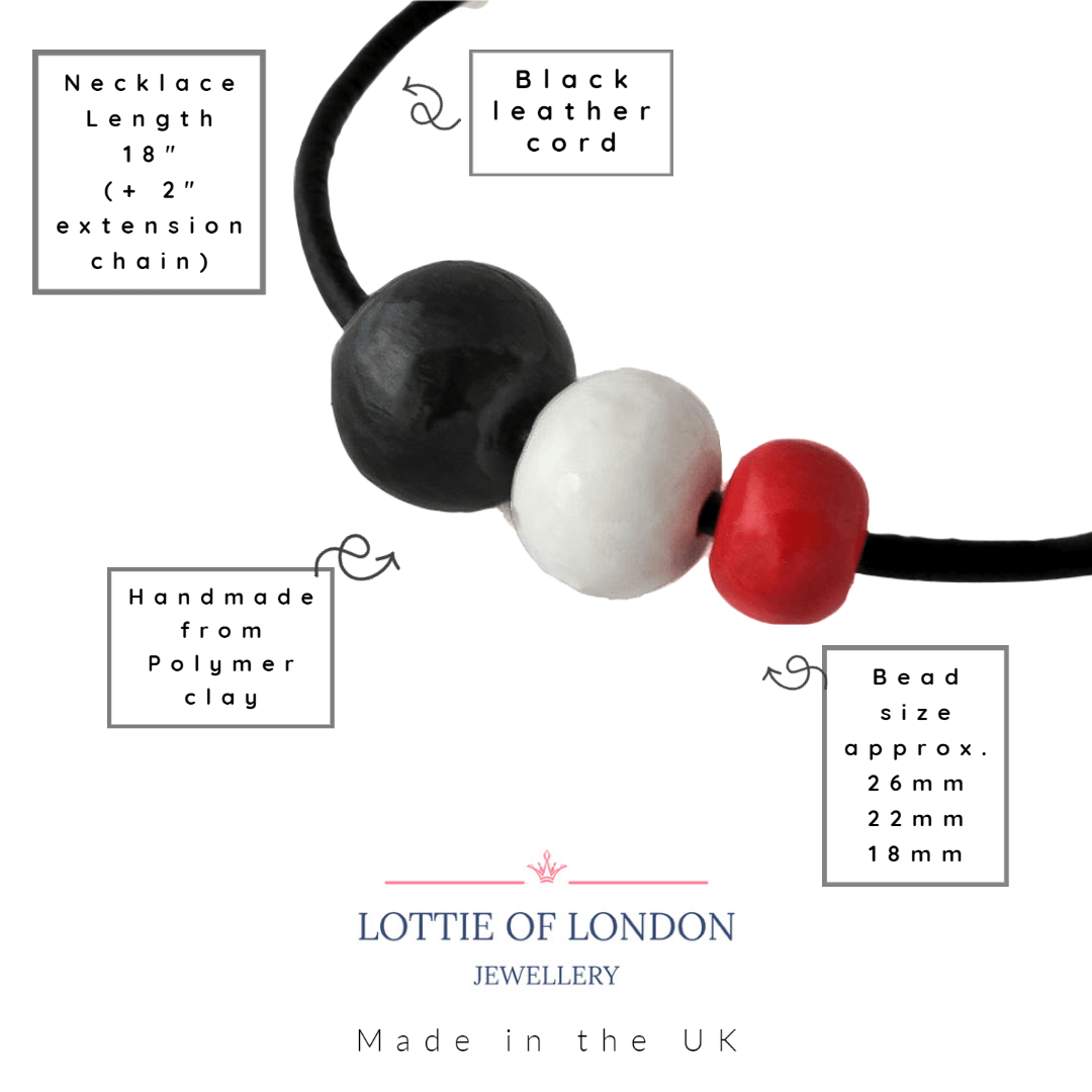 Chunky Statement Necklace for Women in Black, White and Red