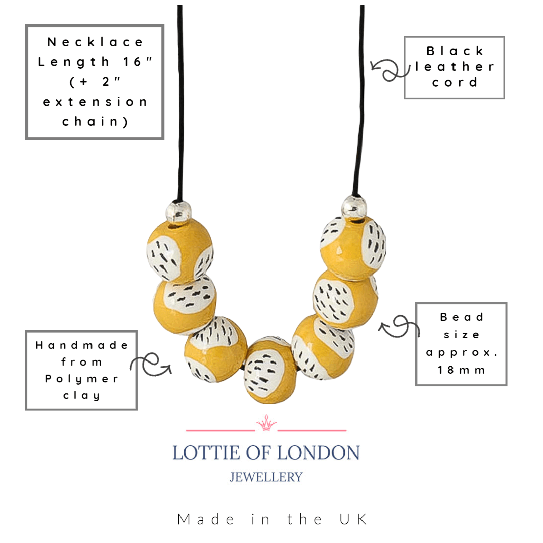 Yellow Bead Necklace for Women