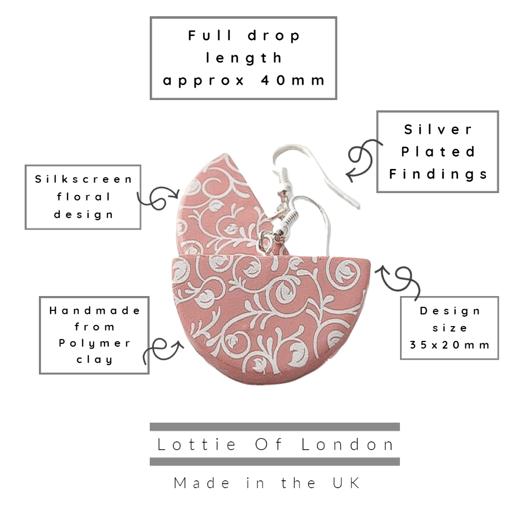 floral Drop Earrings for Women in Pink - Lottie Of London Jewellery