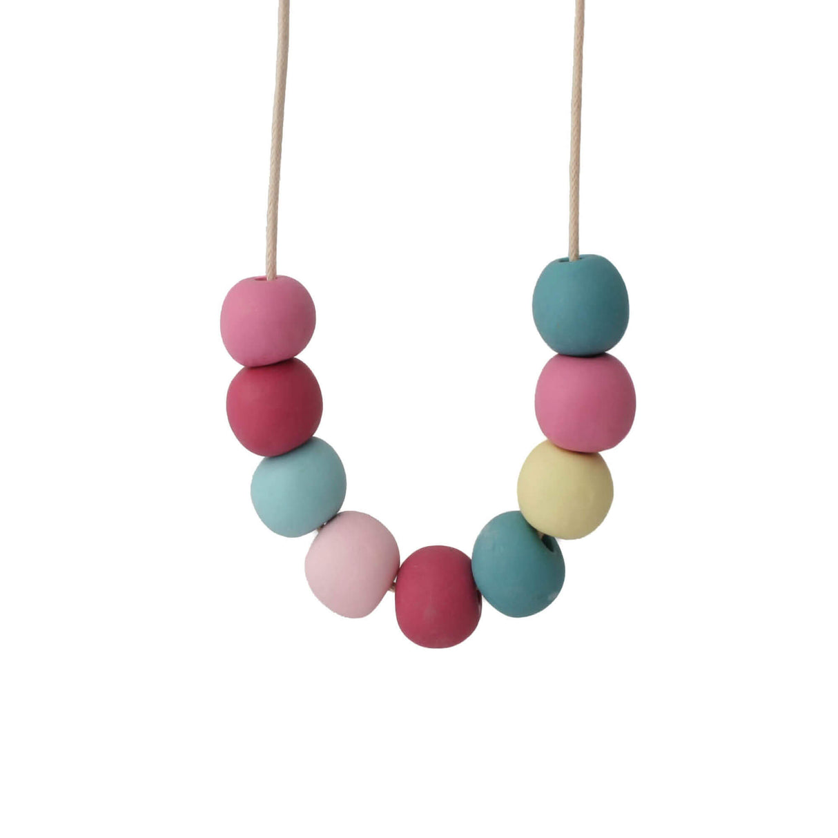 Colourful Bead Necklace for Women | Long Adjustable Clay Necklace