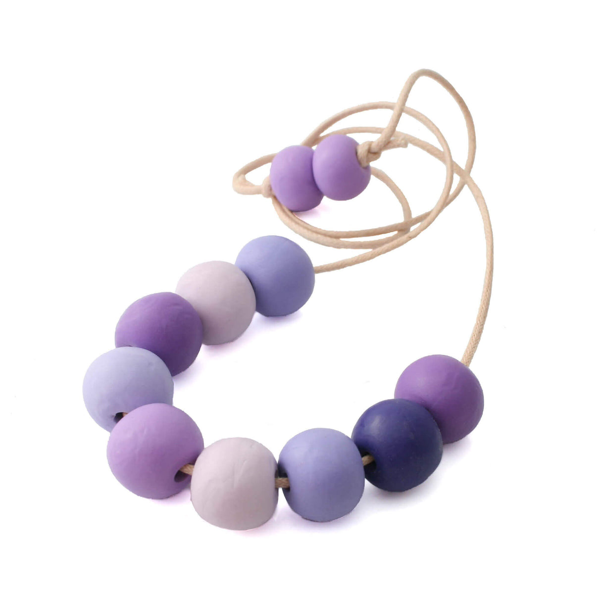 Purple Long Bead Necklace for Women