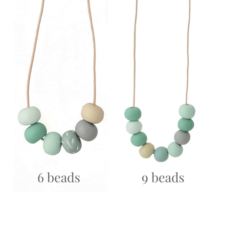 Long Bead Necklace in Green