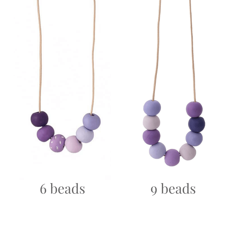 Purple Long Bead Necklace for Women