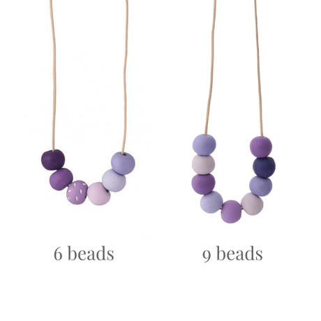 Purple Long Bead Necklace for Women