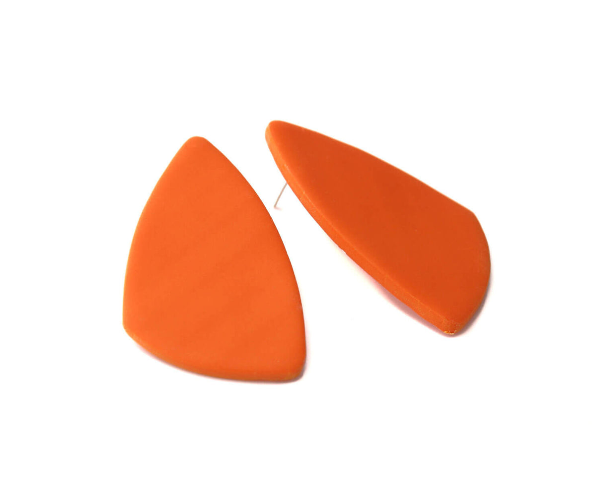 Large statement stud earrings for women in orange | Geometric Stud Jewellery