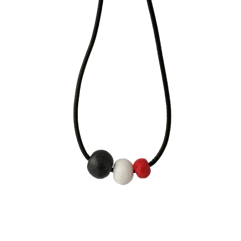Chunky Statement Necklace in Black, White and Red - Lottie Of London Jewellery