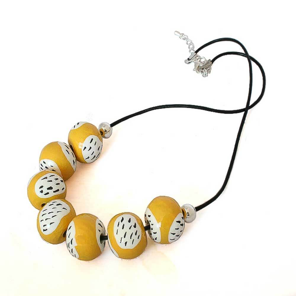 Yellow Bead Necklace - Lottie Of London Jewellery
