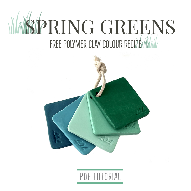 Free Polymer Clay Tutorial for Spring Greens Colour Mixing Recipe