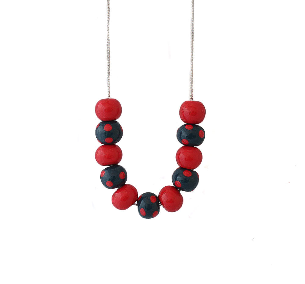 Red and navy best sale necklace