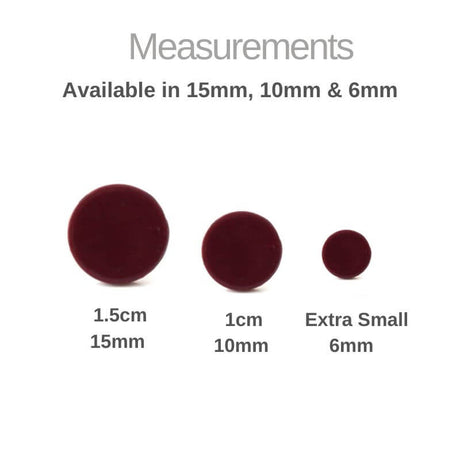 Burgundy Red Stud Earrings - Minimalist Clay Jewellery