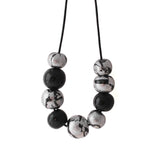Black and Silver Chunky Statement Necklace for Women
