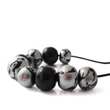 Black and Silver Chunky Statement Necklace for Women