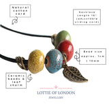 Boho Bead Necklace | Bohemian Ceramic Jewellery