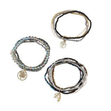 black and grey stacking bracelets - Lottie Of London Jewellery UK