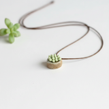 Succulent Pendant Necklace | Boho Nature-Inspired Ceramic Jewellery