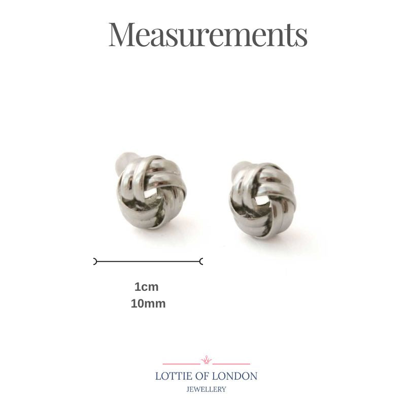 Silver Knot Ball Stud Earrings for Women | Minimalist Jewellery