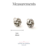 Silver Knot Ball Stud Earrings for Women | Minimalist Jewellery