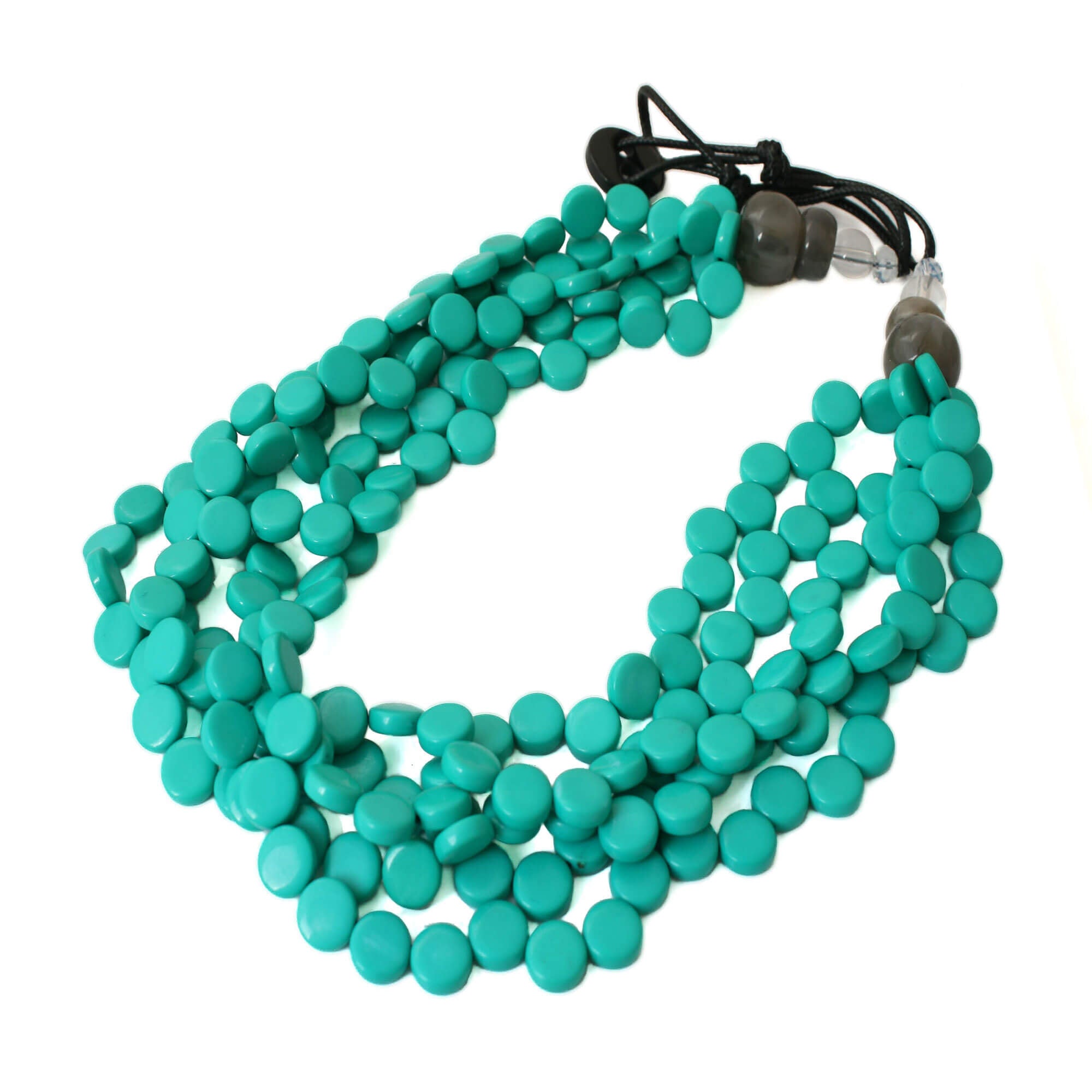 Marty African Turquoise Necklace | Vibrant Gemstones & Chunky Gold Cro –  Pearlygirls