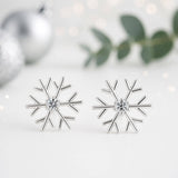 Snowflake Stud Earrings - Elegant Jewellery Gifts