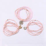 Pale Pink Boho Stacking Bracelet | Multi Strand Bracelet