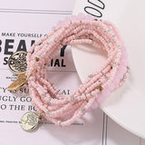 Pale Pink Boho Stacking Bracelet | Multi Strand Bracelet
