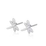 Dragonfly Stud Earrings for Women in Silver
