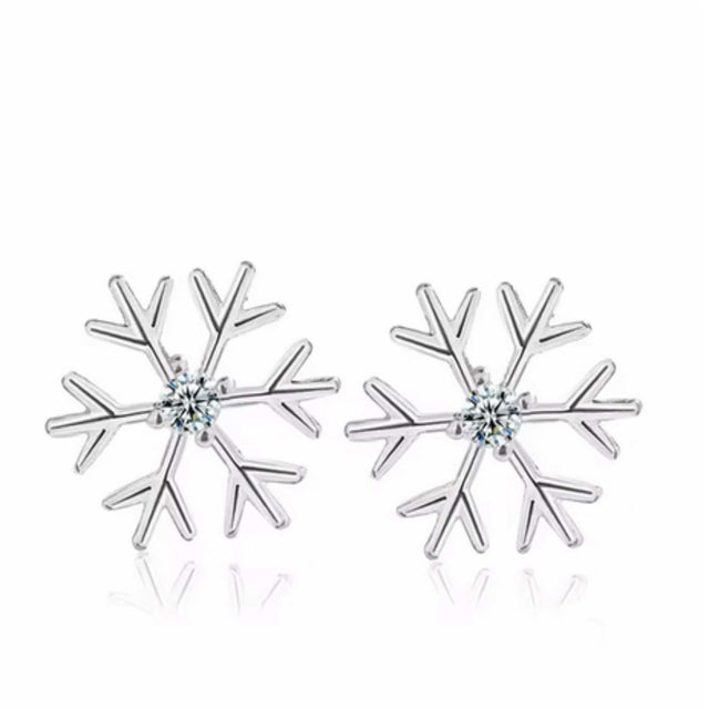 snowflake stud earrings - lottie of london jewellery uk