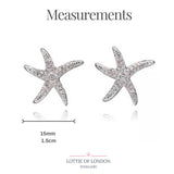 Starfish Stud Earrings for Women in Silver