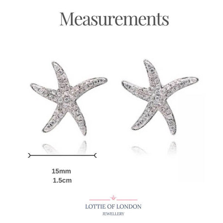 Starfish Stud Earrings for Women in Silver