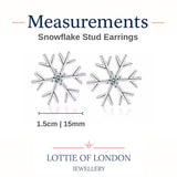 Snowflake Stud Earrings - Elegant Jewellery Gifts
