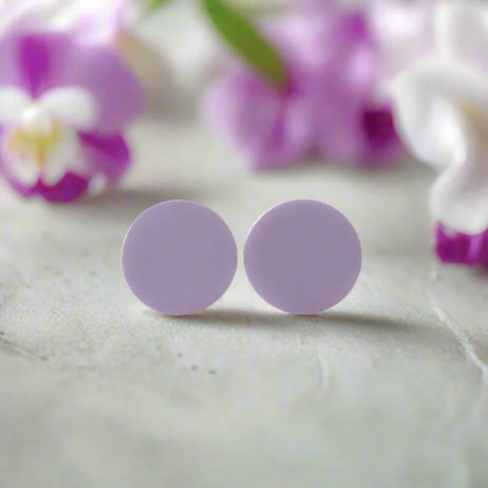 Lilac Stud Earrings for Women