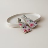 Geometric Drop Earrings for Women in Floral Print | Limited Edition