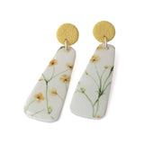 Geometric Drop Earrings for Women in Yellow Print | Limited Edition