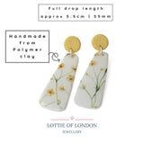 Geometric Drop Earrings for Women in Yellow Print | Limited Edition