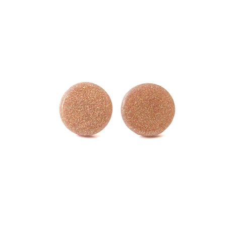 Pink Glitter Stud Earrings – Sparkle Studs for Evening and Occasion Wear