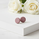 Dusky Pink Stud Earrings for Women | Minimalist Clay Jewellery