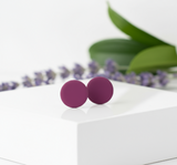 purple stud earrings - handmade at lottie of london jewellery