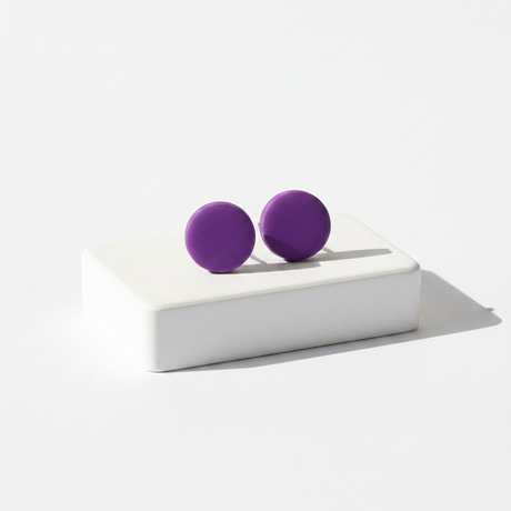 Purple Round Stud Earrings for Women