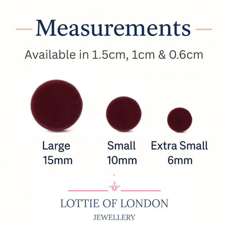 Burgundy Red Stud Earrings - Minimalist Clay Jewellery