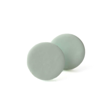 Round Stud Earrings for Women in Mint Green | Minimalist Clay Jewellery