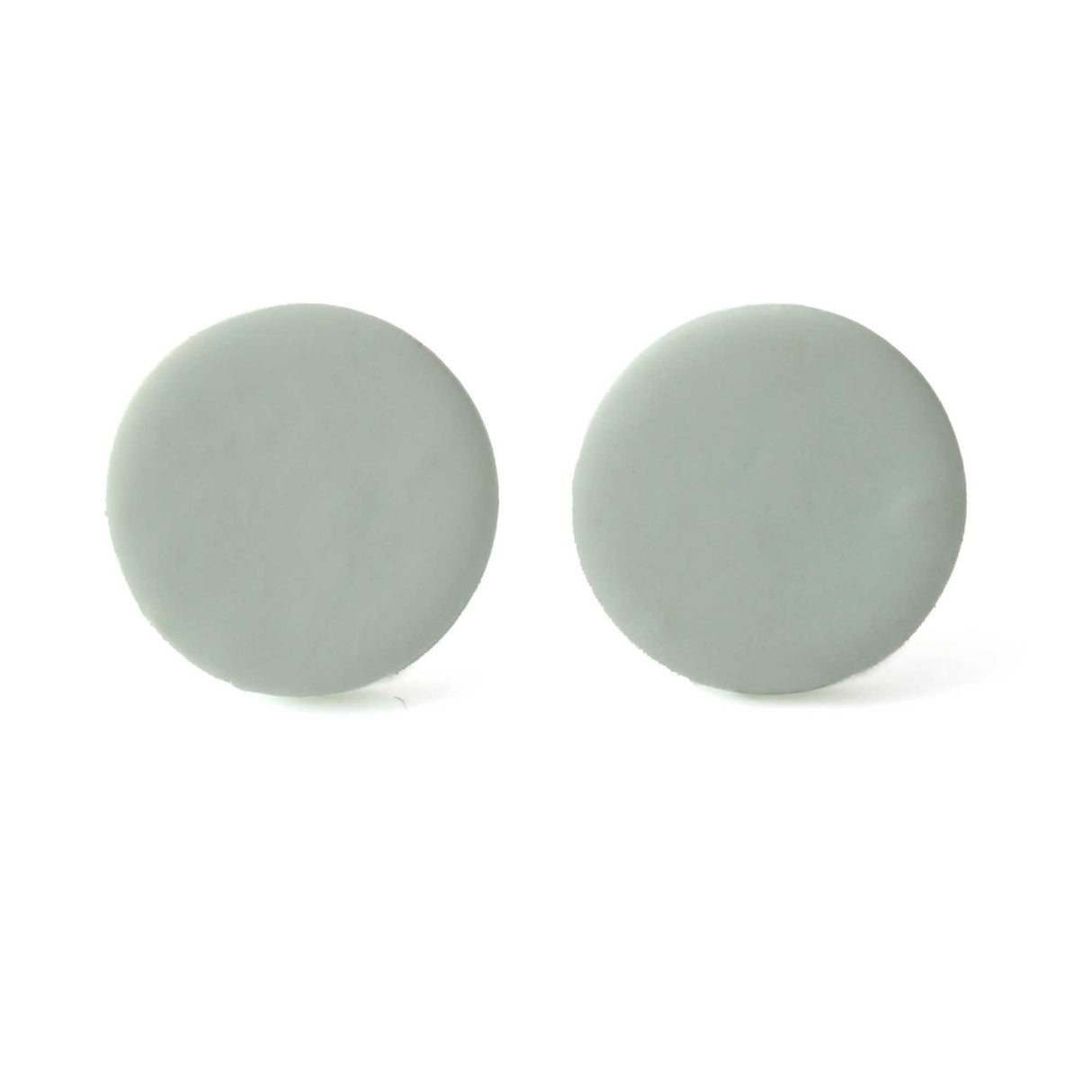 Round Stud Earrings for Women in Mint Green | Minimalist Clay Jewellery