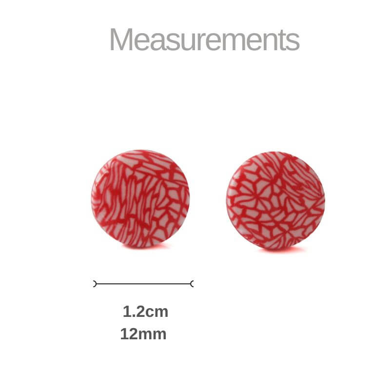 Red & White Stud Earrings for Women | Minimalist Studs