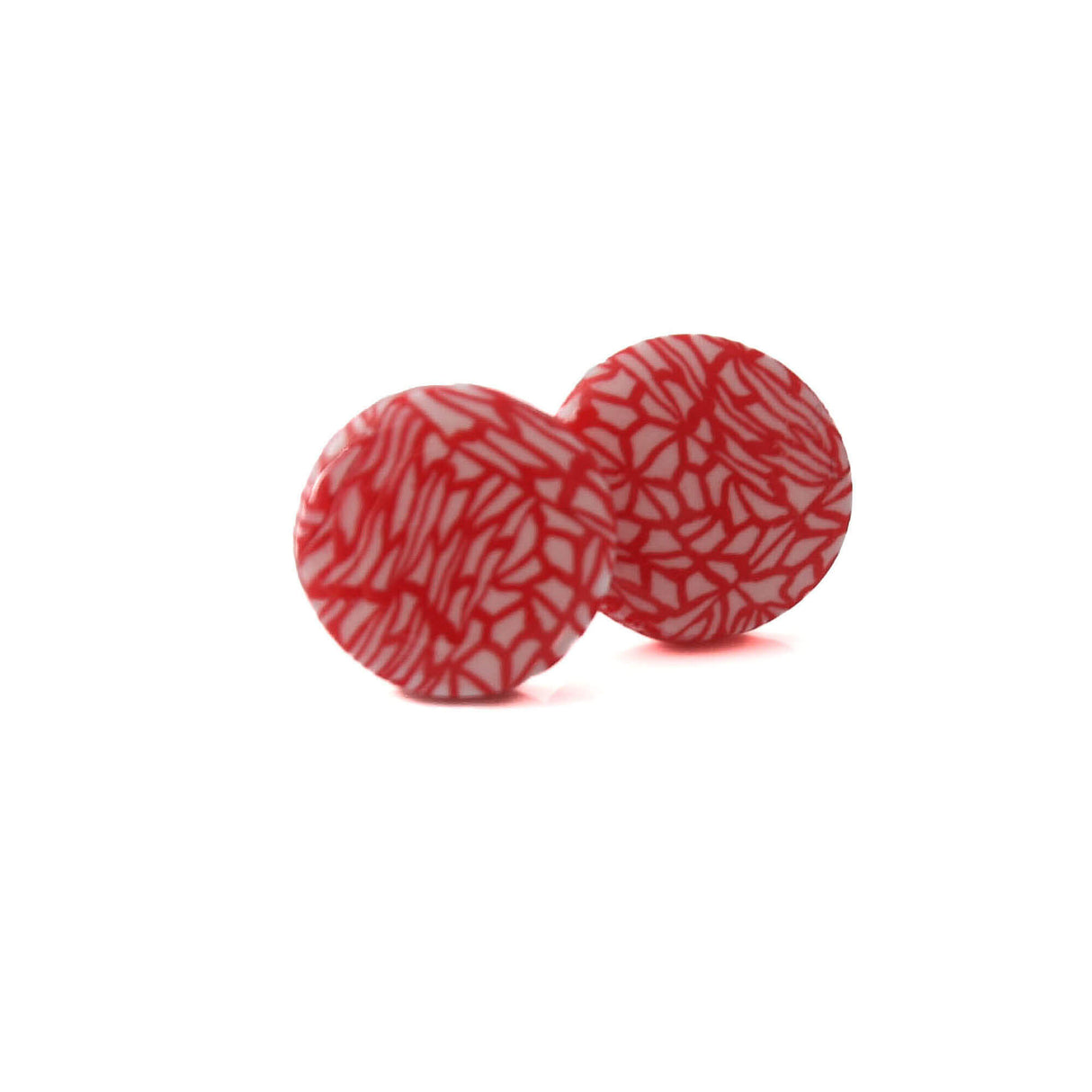 Red & White Stud Earrings for Women | Minimalist Studs