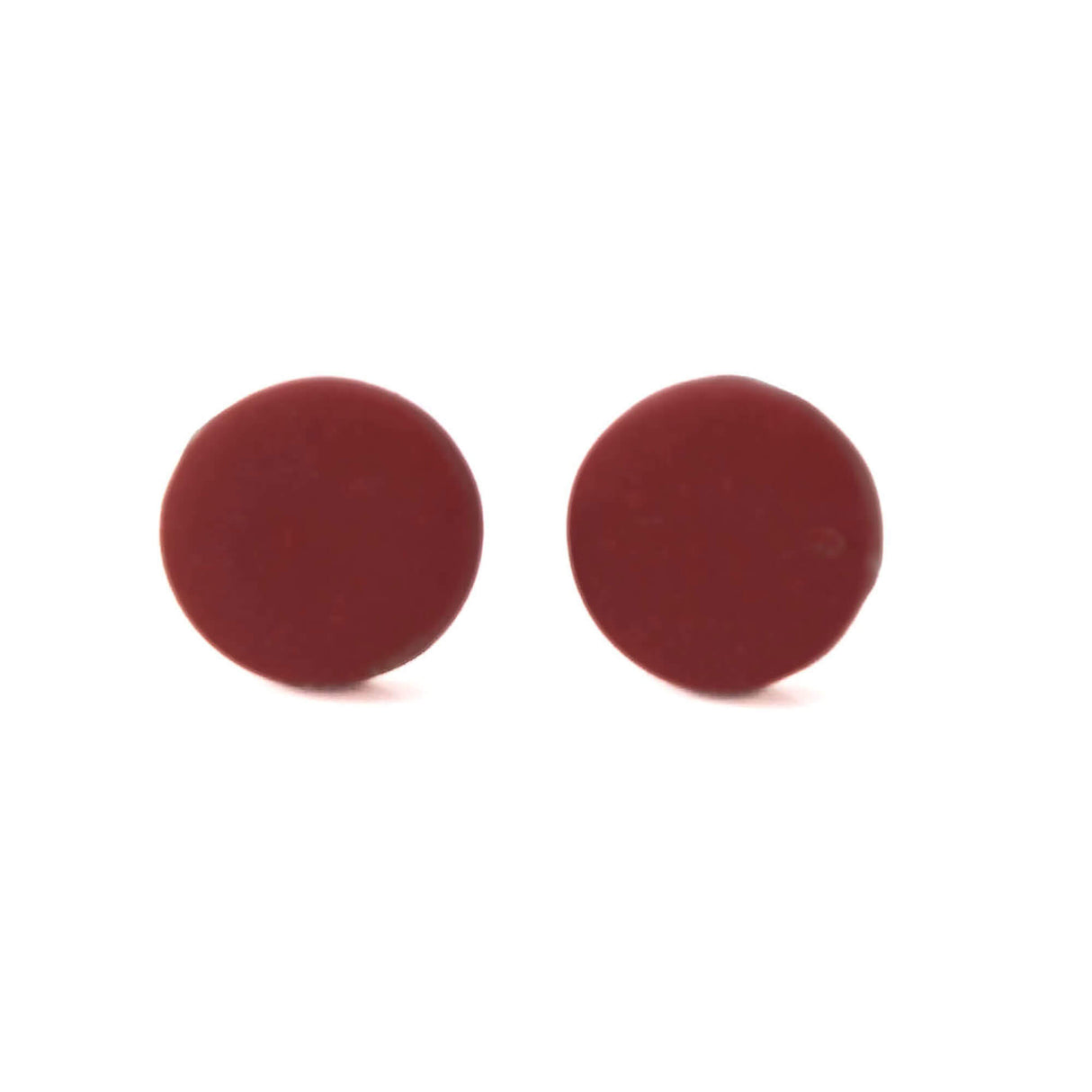 Minimalist Stud Earrings for Women in Burgundy Red
