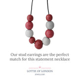 Minimalist Stud Earrings for Women in Burgundy Red