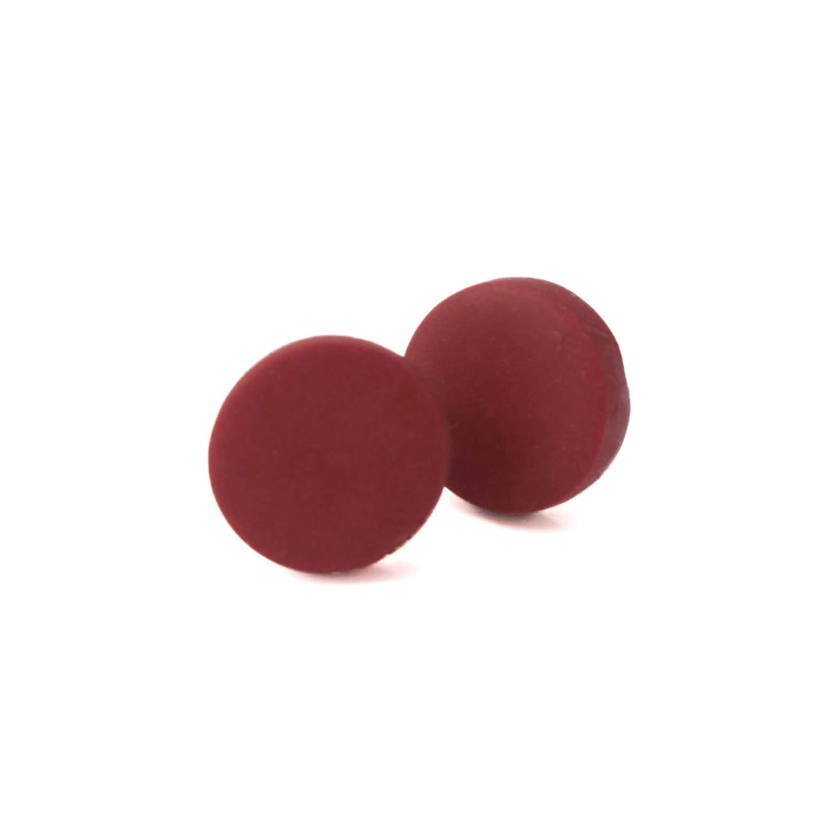 Minimalist Stud Earrings for Women in Burgundy Red
