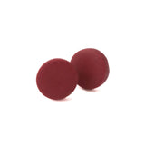 Minimalist Stud Earrings for Women in Burgundy Red