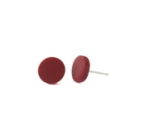 Minimalist Stud Earrings for Women in Burgundy Red