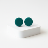Teal Green Stud Earrings for Women | Minimalist Clay Jewellery