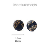 Navy and Gold Stud Earrings for Women | Mix & Match